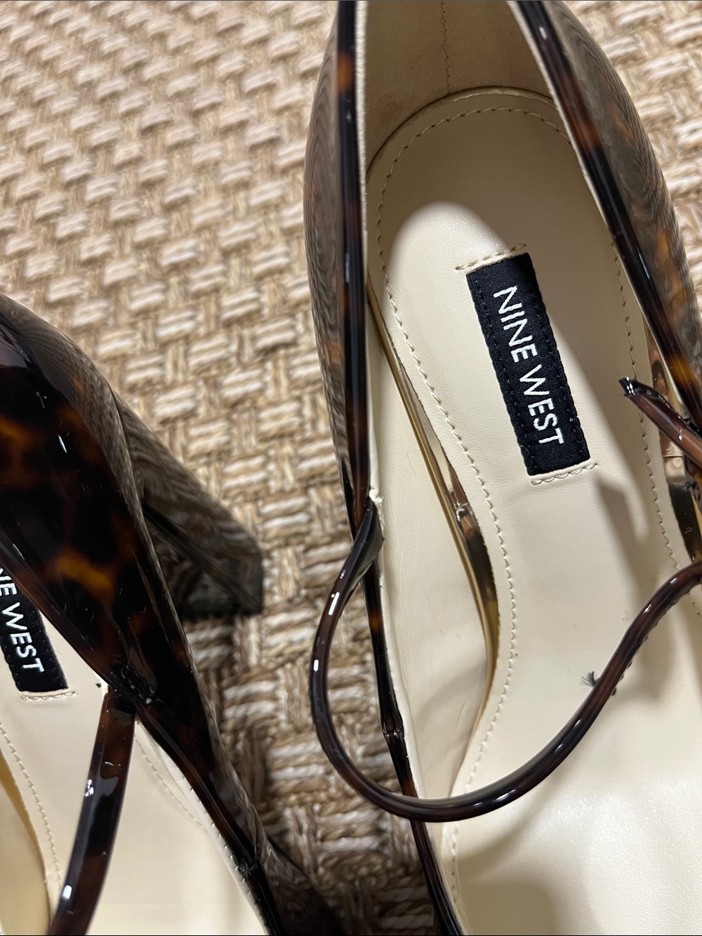 Nine West Tortoiseshell Patent Mary Jane Pointed Pumps - Brown/Black - Picture 13 of 13